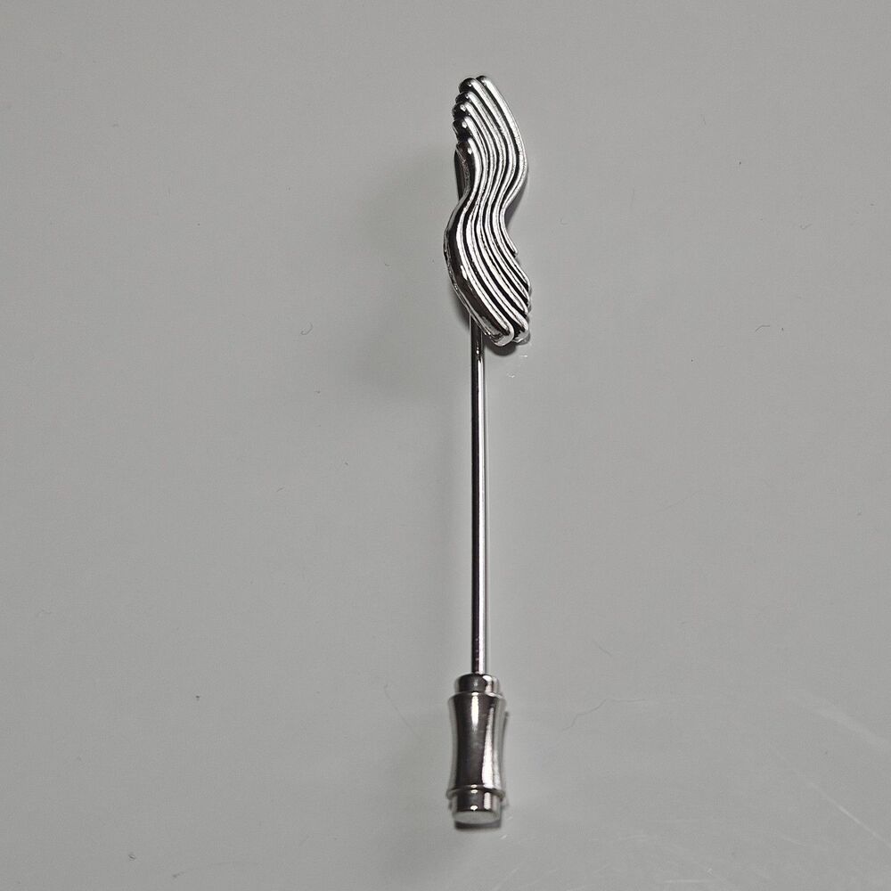 Sarah Coventry Swirl Silver Tone Lapel Stick Pin Vintage Signed - Picture 9 of 10